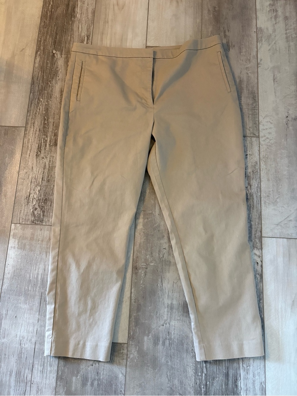 Worthington Split Hem Cropped Ankle Pants in Khaki